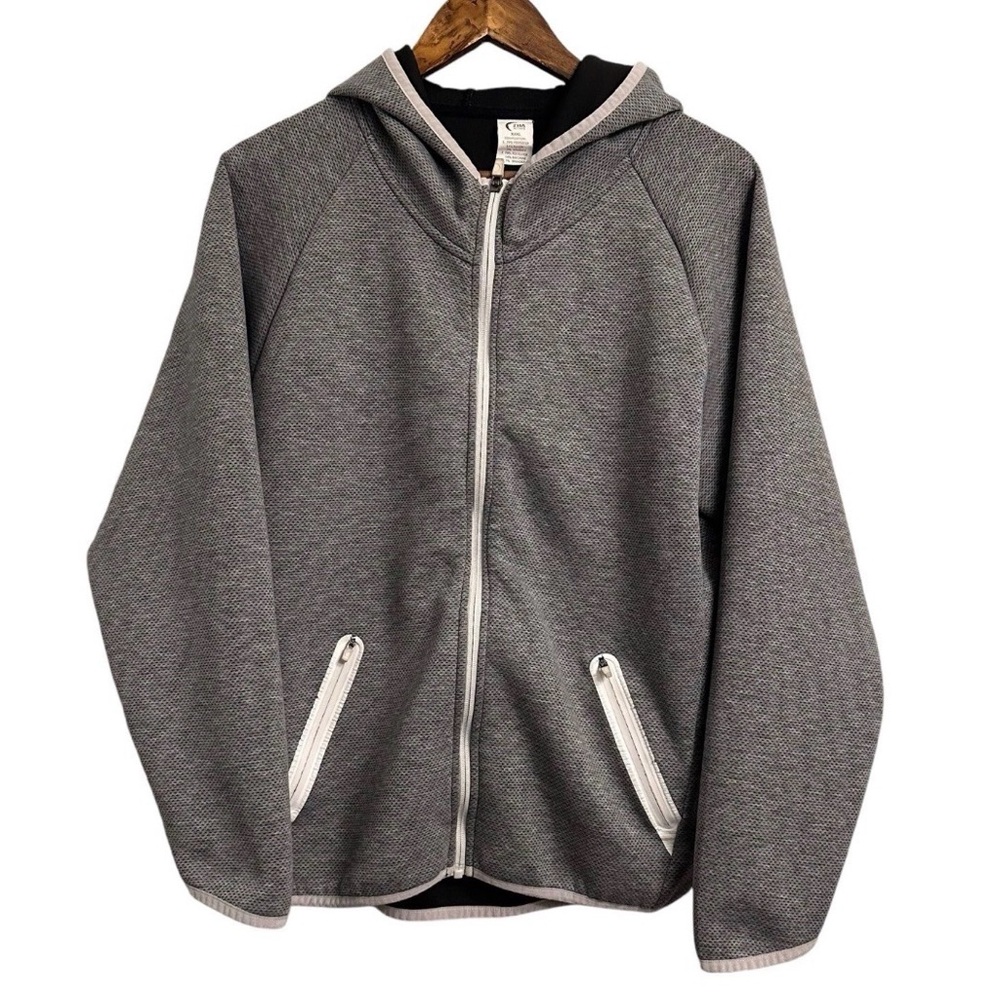 Zyia Gray Sport Pocket Active Zip Hoodie Gray Jacket Size Medium